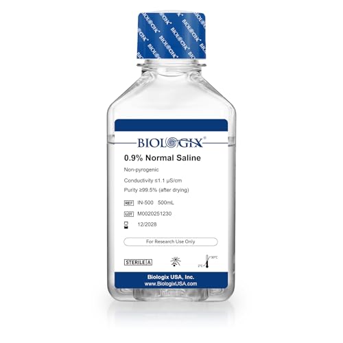 CryoKing 0.9% Normal Saline Solution, 0.1μm Filtration Sterilized Sodium Chloride Solution, Ready-to-Use Buffer for Lab Research Only, 500ml/Bottle (500ml Total)