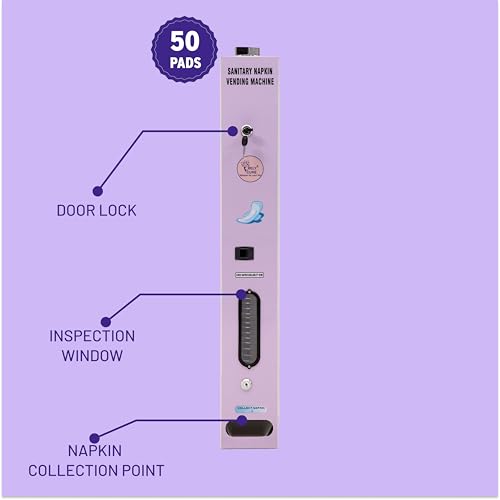 Image of By VP Industries (Manual Operated | Capacity-50 Pads) Sanitary Napkin Vending Machine Vartical| Operates by inserting a 5 Rs coin and rotate a knob @ 360 degrees to dispense a napkin