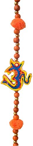 Tarini Gallery Set of 2 Traditional Handcrafted Om Pom Pom Door Hangings Latkan Décor for Home Offices Temple Hotel Wall Hangings, Festival Diwali Decoration, Meditation Room