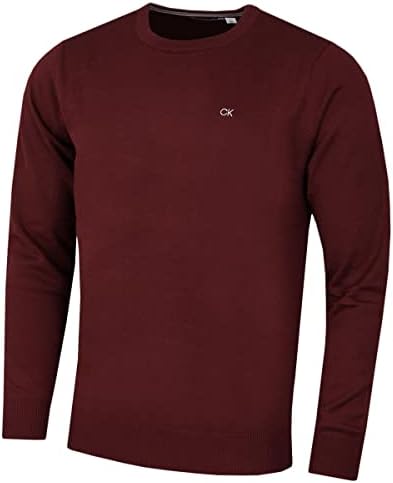 Calvin Klein 2026 Herren Rundhals Golfpullover Baumwolle atmungsaktiv | Superweicher Strick, Wärme, natürlicher Stretch, formbeständig, gerippter Halssaum, Bündchen, Outdoor-Freize