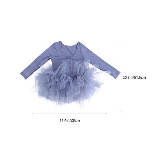 ABOOFAN Kids Girls Mangas Compridas Tutu Dress Ballet Collet para Dançar Ginástica Performance (M Ci