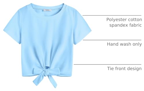 Image of Arshiner Girls Short Sleeve Shirts Tie Knot Front Tops T Shirts for Kids Crewneck Cute Casual Tie Dye Tee Blouse