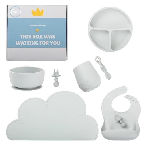 Image of SILICONE FEEDING SET FOR BABY - BABY LED WEANING SUPPLIES - SILICONE BOWLS BABY - BABY'S PLATE-SELF FEEDING SPOONS FOR BABYS-TODDLER FORK-BABY PLATES WITH SUCTION-SUCTION BOWL AND PLATE-BABY FEEDING