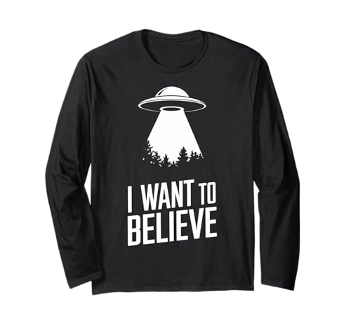 Design UFO "I Want to Believe" Maglia a Manica