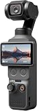 DJI Osmo Pocket 4 Combo Essential, fotocamera stabilizzata tascabile per vlog, CMOS da 1″ e 4K/240fps, stabilizzazione a tre assi, 14 stop di gamma dinamica, 107 GB di memoria integrata