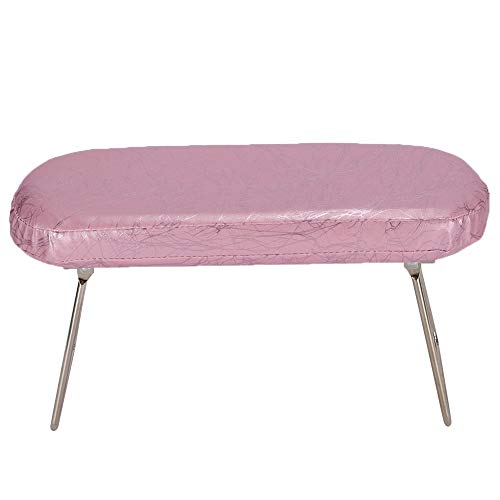 Nuolate2019 Nail Art Hand Pillow Dirt-resistant PU Leather Manicure Arm Rest Cushion Holder with Bracket(Plum Pink)