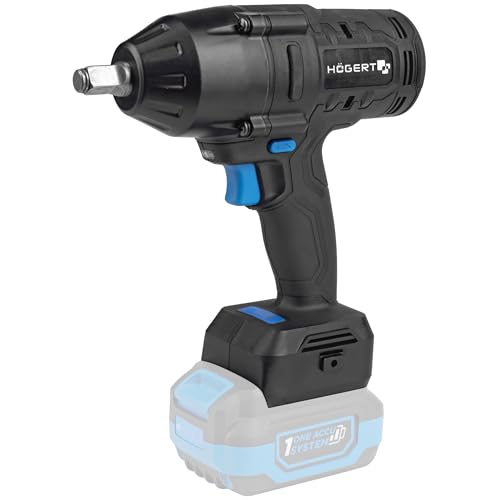 Högert Technik Avvitatore A Percussione A Batteria 18 V, Coppia Di 600 Nm, Coppia Di Rottura 900 Nm, Motore Brushless, Manico Quadrato Da ½", Illumina