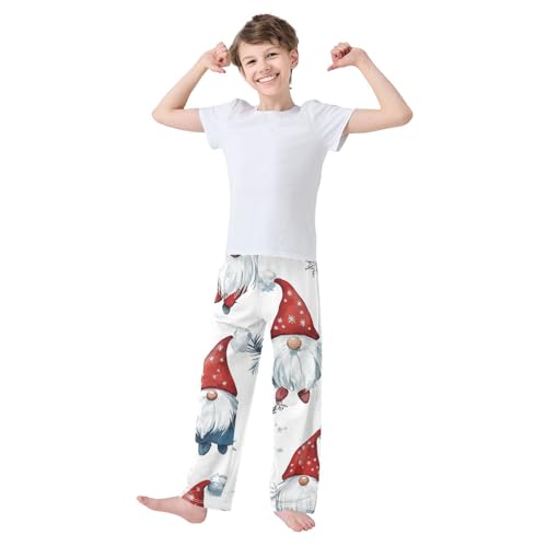 Gnome and Snowflake Boys Long Pants Soft Trousers Elastic Waist Kids Lounge Bottoms with Pockets S-XL3