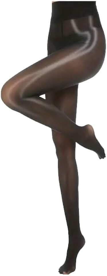 Meia Calça Elástica Anticelulite Transparente Brilhante Resistente Cintura Alta