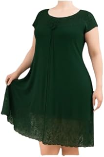 فستان انيق للارتداء المنزلي للنساء حتى وزن 110 كجم - فستان انيق للبيت للنساء - مع دانتيل ناعم مستورد - يصل الى 110 كجم