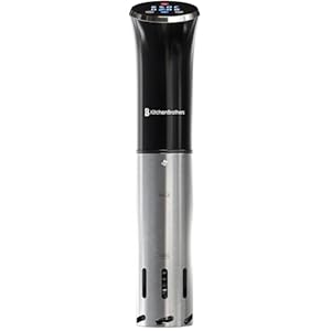 KitchenBrothers Sous Vide Stick – 0 tot 95℃ per 0,2℃ Instelbaar – Timerfunctie – Alarm – 1200W – 5 tot 12L Capaciteit – Stil en Energiezuinig – Zwart/RVS