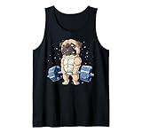 Pug Weightlifting Funny Deadlift Men Fitness Gym Workout Tee Tank Top