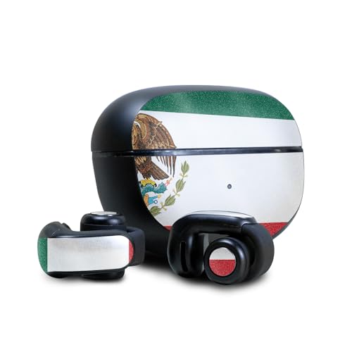 Image of Glossy Glitter Skin Compatible with Bose Ultra Open Earbuds - Mexican Flag - Premium 3M Vinyl Protective Wrap Decal Cover - Easy to Apply | Crafted in The USA by MightySkins