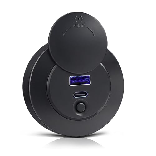 Acegoo RV USB Charger Outlet, 50W Dual Port 12V Quick Charging Port, 30W PD Type-C & 20W USB-A Surface Mount Panel for RV Camper Trailer Truck Boat Golf Cart (1Pcs)