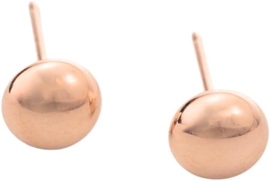 14k Solid Gold Ball Stud Earrings for Women | Real Hypoallergenic Polished Button or Laser-Cut Ball Studs with Secure Butterfly Backs | Yellow, White & Rose Gold (3mm–8mm) by SILVER SMILE