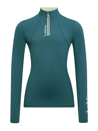 LeMieux Young Rider Classique Base Layer - Kids Long Sleeve Horse Riding Top - Children's Equestrian Apparel - Jungle - 13-14 Years