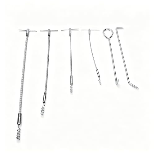 SENECESLI Flexible Packing Hook Extractor Tool Set, 6-Piece Valve Packing Removal & Sealing Filler Puller Kit for Pump Maintenance, Leak Prevention & Repair
