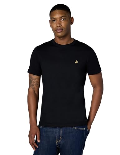 Brooks Brothers Men's Short Sleeve Cotton Crewneck Logo T-Shirt, Black, X-Large