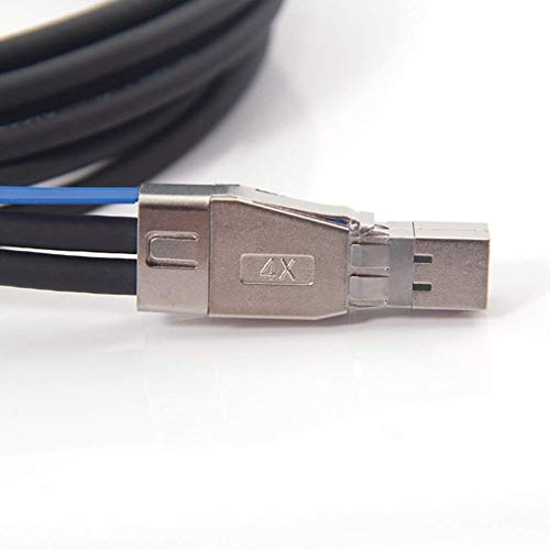 10Gtek 12G Mini SAS HD SFF-8644 to SFF-8644 Cable for NVMe Enclosure/Storage Array, SAN & JBOD Compatibility, 100-Ohm, 0.5-m(1.6ft)