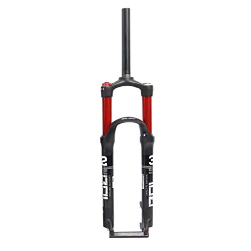 Sistema neumático de 26' 27,5' y 29' con Recorrido de 120 mm Columna de Freno de Disco PM y Hebilla de fijación para latiguillo de Freno - Negro/Rojo (A 27,5 Pulgadas)