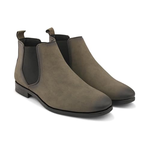 Image of STANPHORD Men Glossy Chelsea Ankle Boots | PU Slip-On Block Heel | Casual Party Office Outdoor Wear (TPSG 9536)