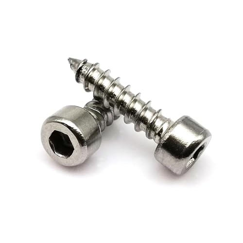 Vis à bois M3 inox 304 résistant à la rouille tête hexagonale creuse 14mm lot de 50