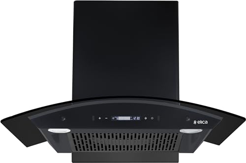 Image of Elica 75 cm 1425 m3 /hr Filterless Autoclean Kitchen Chimney with BLDC Motor and 15 Years Warranty (BLDC FLCG 750 HAC LTW MS NERO), Black