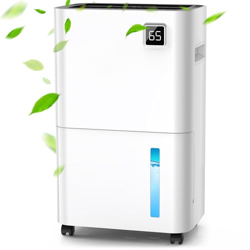 20L/Day Dehumidifiers for Home Damp, Quiet & Powerful Dehumidifier with Laundry Mode, Front LED Humidity Display, Lift up handle and 24 Hour Timer,Continuous Drainage, Ideal for Mould, Damp & Moisture