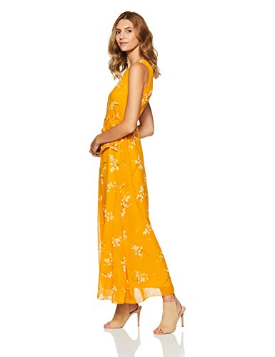 Styleville.In Women Skater Maxi Dress (SDRF501278_Yellow_M)