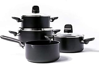 GreenPan Memphis Healthy Ceramic Non-Stick 16 cm, 18 cm and 20 cm Saucepan Set, PFAS Free, Induction,Oven Safe, Black