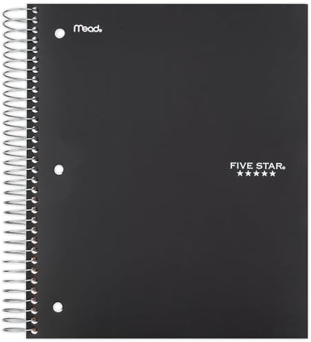 Five Star Spiral Notebook, 3-Subject, Wide Ruled Paper, 10-1/2" x 8", 150 Sheets, Color Will Vary (05204) image 3