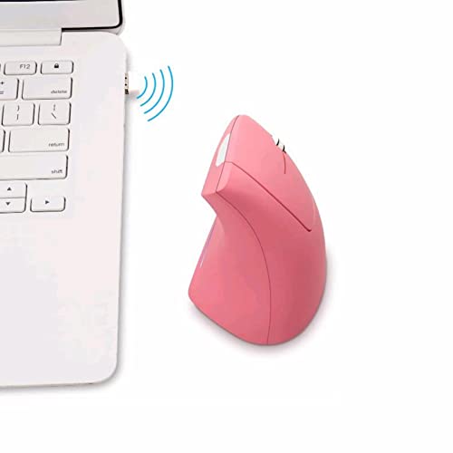 Image of Vertical Mouse, Ergonomic Vertical Mouse, 2.4G High Precision Optical Mice 800 /1200 /1600 for PC Laptop Desktop Mac (Wireless Pink)