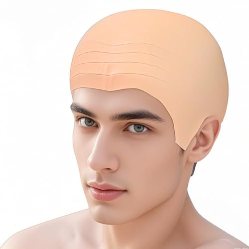 1 peça gorro calvo de látex, gorro careca de látex para adultos, peruca careca de látex, gorro careca de maquilhagem para homens, gorro de peruca cosplay para crianças e adultos