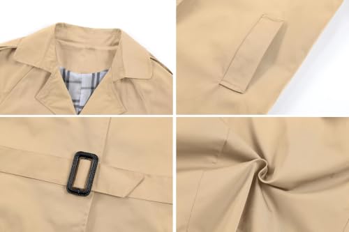 Image of Betusline Womens & Girls Waterproof Trench Coat Double Breasted Lapel Overcoat Outerwear, 3 Years - Women 2XL