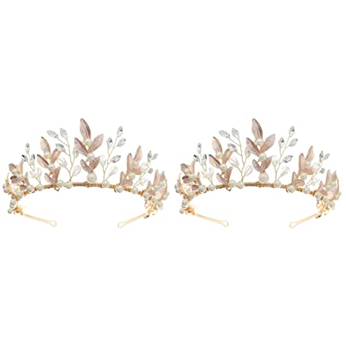 Diadema de boda y corona de reina barroca con cristales finos acabados a mano