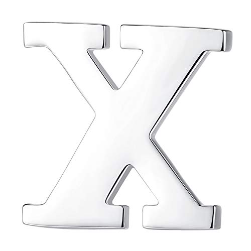 Image of HONEY BEAR Initial Alphabet Letter Lapel Pins Collar Badge Brooches for Mens /Womens Shirt Dress Decoration Silver