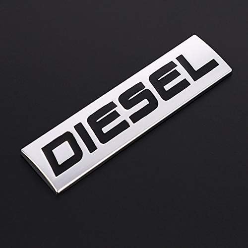 Image of Automaze Diesel Emblem 3D Metal Car Badges Emblems Trunk Rear Fender Emblem compataibe with Tailgate Side Sticker Badge Car Decals (Chrome Color) (Chrome-BLK)