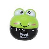 PRETYZOOM Mechanical Timer Frogs Countdown Timer Chef Timer Frogs Cooking Timer Animal Wind up Timer Kitchen Countdown Timer Cartoon Kitchen Timer Cute Student Plastic Alarm Clock, 7X7X7CM, Green