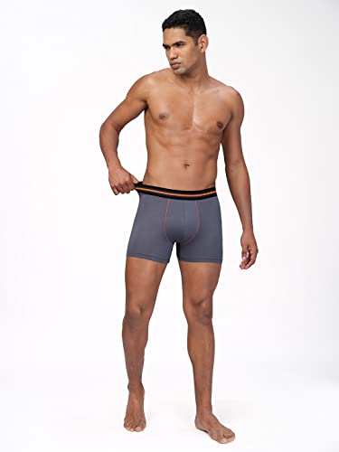 Image of TECHNOSPORT Men's Colorblock Trunks Underwear with ElastoLITE 4 Way Stretch Lightweight Breathable Moisture Wicking Soft Anti Odour Anti Microbial UPF 50+ Comfort Fit Boxer Briefs Innerwear for Men