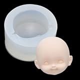 Doll Face Silicone Clay Mold Human Face Silicone Mold 3D Doll Face Head Clay Mold Miniature Polymer Clay Mold for BJD Doll DIY (D Style)