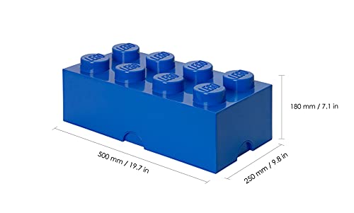 Boîte de Rangement LEGO Brique 8 Plots bleu - Boîte Empilable avec Couvercle, 12,1 l – Produit LEGO, Rangement Bureau, Chambre, Boîte à Jouets
