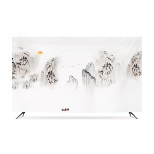 HSTANGKY Protector De Pantalla Para TV De 32-80 Pulgadas Para Interiores Protector De Pantalla Resistente A Arañazos Decoración Sencilla Para Sala De Estar Con Estampado-White3||80inch