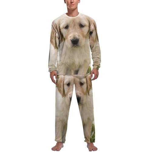 Pyjama homme Golden Retriever ensemble haut et bas à manches longues pour des nuits confortables