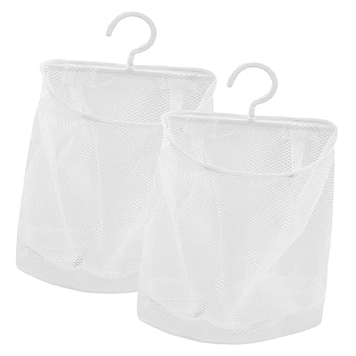 Alipis Borsa Porta Mollette Sospesa Gancio Rotante 360° in Rete Multiuso Per Biancheria Intima e Calzini, Organizer Appendibile Per Cucina, Bagno e Armadio, Set Da 2 Pezzi Bianco