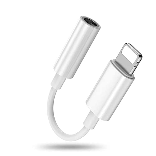 Adaptateur de Casque pour iPhone Adaptateur vers Jack 3,5 mm Aux Audio Convertisseur d'écouteurs Compatible pour iPhone 13/12/11/ XS Max/XS/XR/X/8 Plus/7 Plus/7 Compatible avec Tous Les systèmes iOS Cover