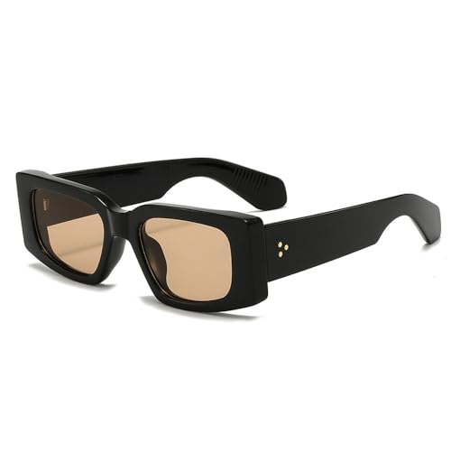 Lunettes de soleil punk pour femme : style vintage à rivets et verres teintés jaunes et bleus UV400