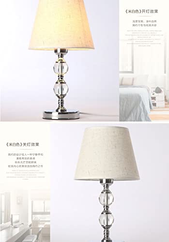 Le lampade da tavolo a sfera di cristallo 2 comodino, lampada da comindiatrice moderna decorativa semplice lampada luminosa notturna con paralume bianco for la camera da letto soggiorno