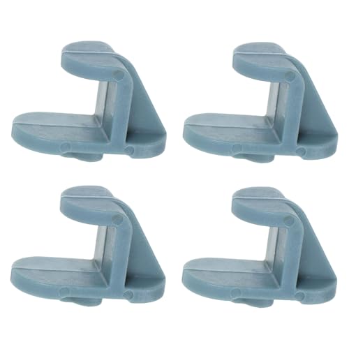 Uonlytech Clips para Estantes de Refrigerador Aplicables, 4 Piezas, Soporte de Hebilla de Plástico Azul para Congelador, Clips de Repuesto para Nevera, Organización y Fijación Segura