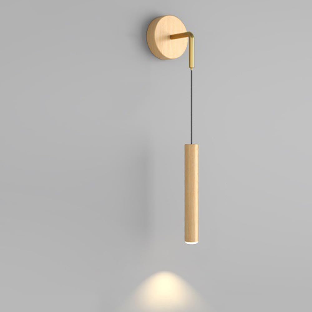 FZQSXAZU Modern Minimalist Nordic Wood LED Wall Sconce, Rustic Indoor Lighting, Long Linear Strip Light for Bedroom, Living Room, Home Decor, Illuminat