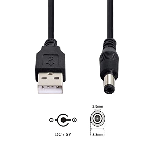 Cablecc U2-254-BK Usb 2.0 A Type Male To 5.5 X 2.5Mm Dc 5V Power Plug Barrel Connector Charge Cable 80Cm Cablecc thumb #2